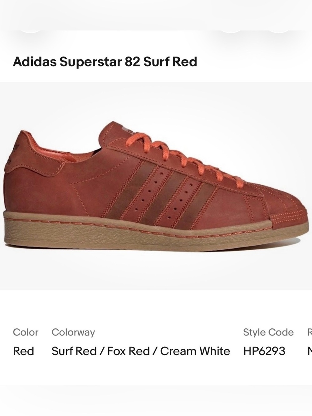 Adidas Men’s Superstar 82 Surf Red Sneaker
